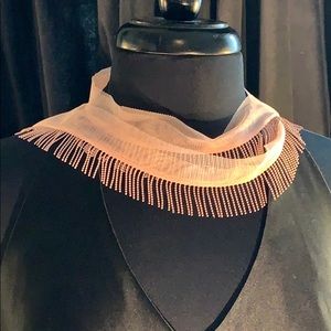 Cameo pink tulle and bead scarf-very versatile